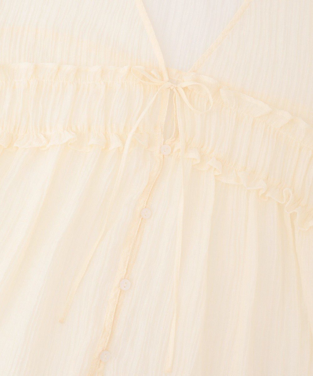 Green Parks Ｖネックフリルシアープリーツブラウス 