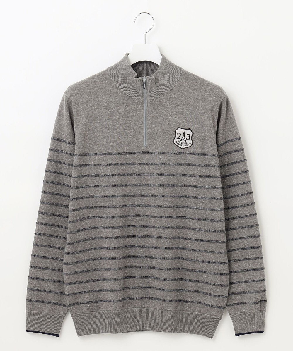 23区GOLF 【MEN】【手洗い可】コットンブレンド ハーフジップ ニット 