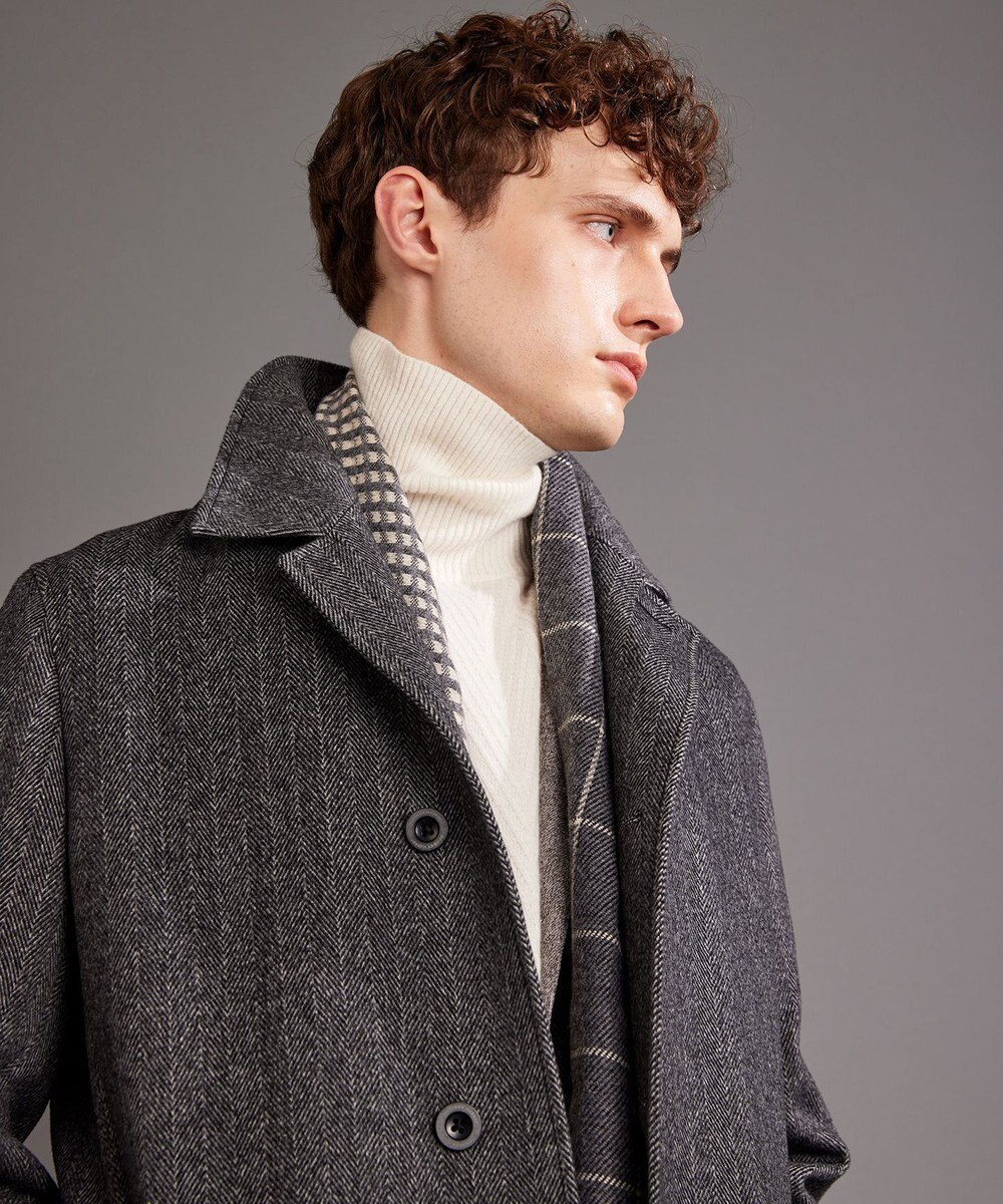 JOSEPH ABBOUD 【ソフト/軽量/JAPANファブリック】 アンゴラウールビーバー ステンカラー コート 