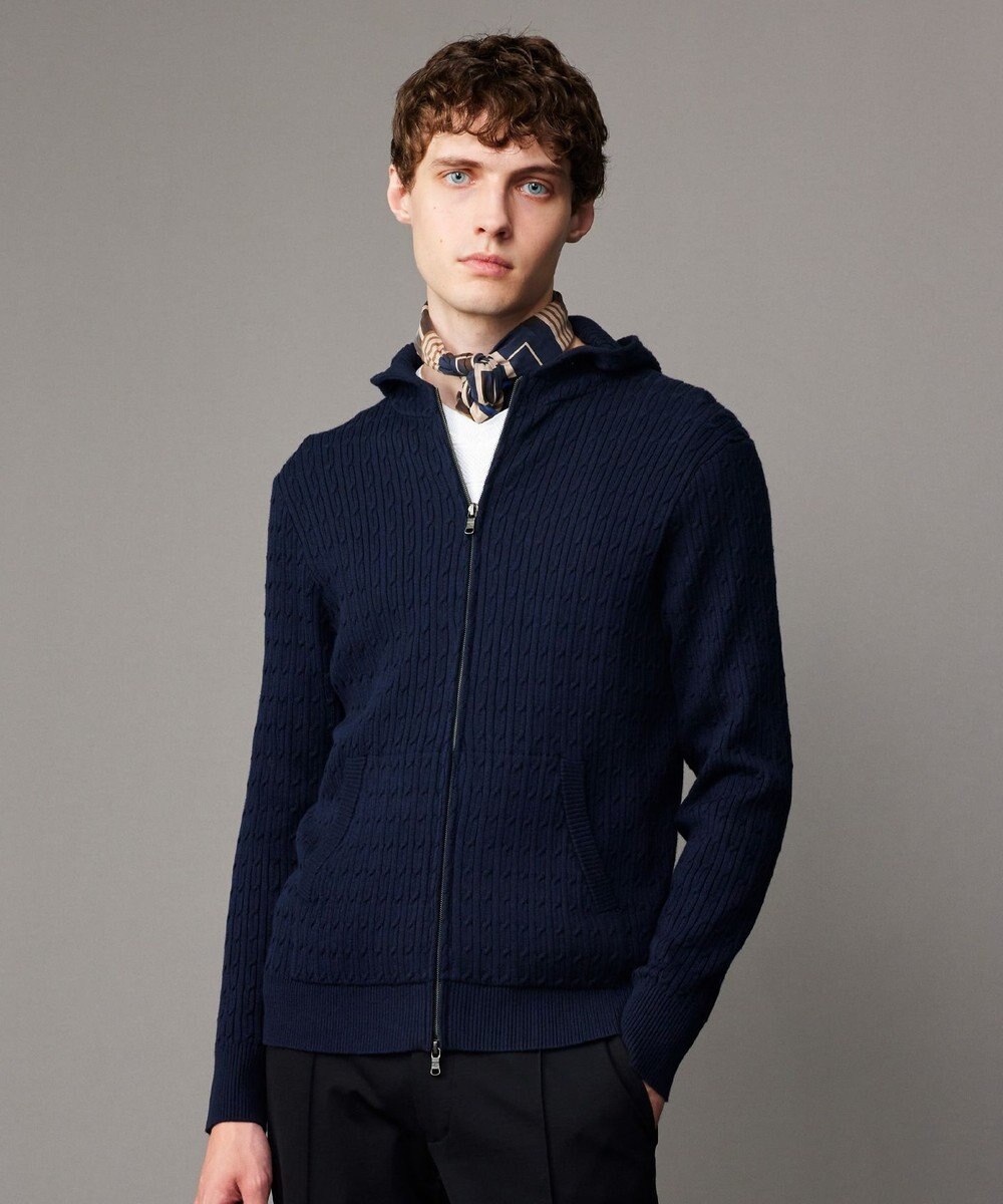 JOSEPH ABBOUD 【キングサイズ・オリジナルオーガニックコットン使用】JOE COTTONニット パーカー 