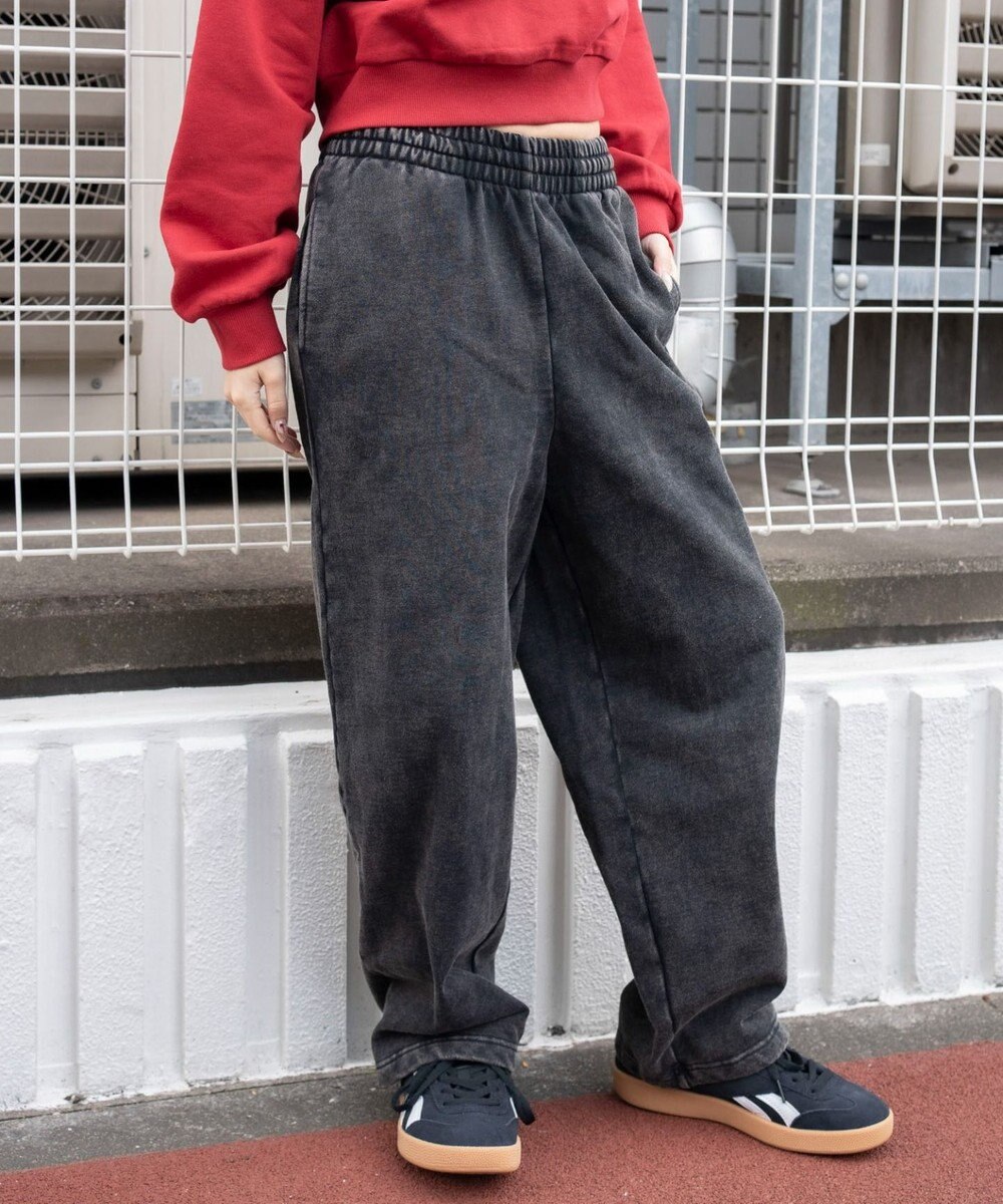 WEGO 【ウエストゴム】スウェットワイドパンツ 