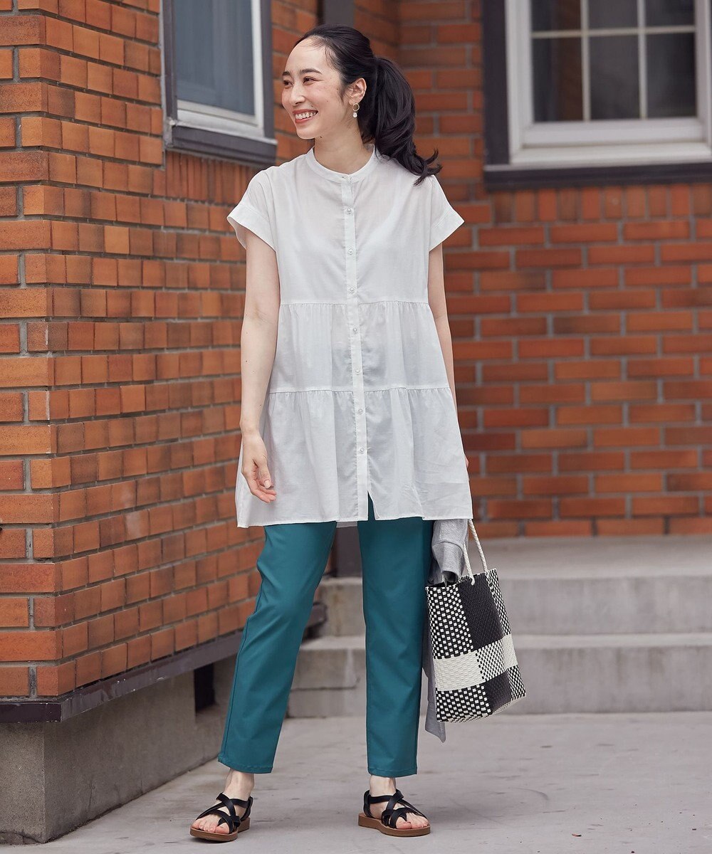 ANY 【洗濯機可能】シルキーソフトティアードブラウス 