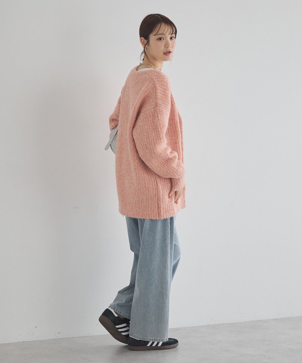 earth music&ecology 【ベルト付き】ＭＩＸカラーブークレカーディガン 