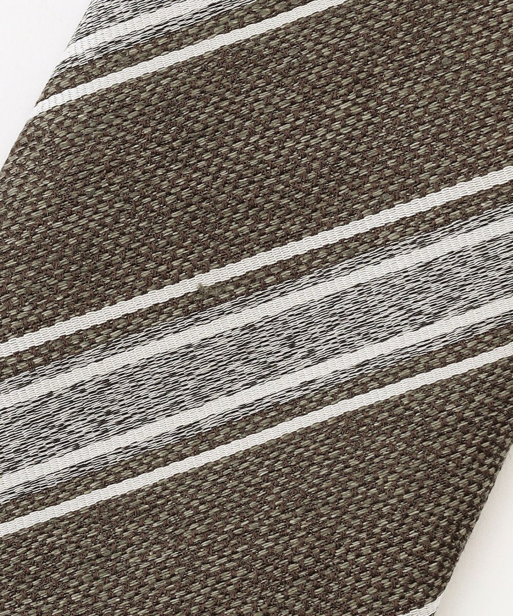 JOSEPH ABBOUD 【イタリア生地・日本製・麻×シルク】レジメンタル ネクタイ 