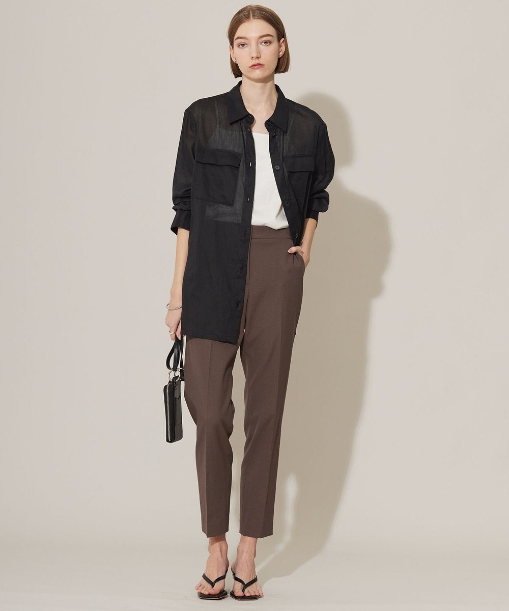 ICB 【洗える】ラミーコットンボイル シアーシャツ 