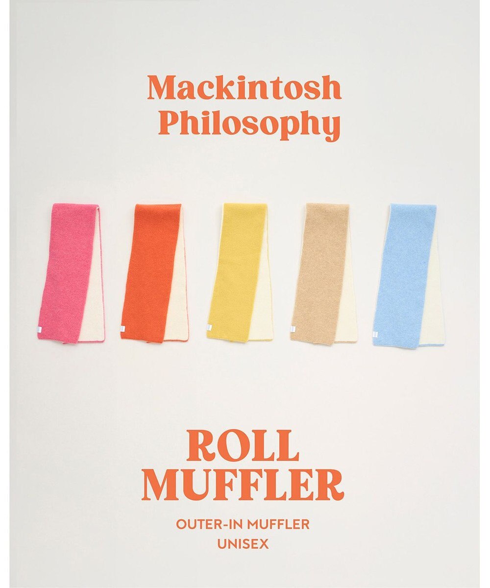 MOONBAT MACKINTOSH PHILOSOPHY(マッキントッシュ フィロソフィー）【ギフトBOX付】ウール100％ リバーシブル ニット マフラー ユニセックス 日本製 
