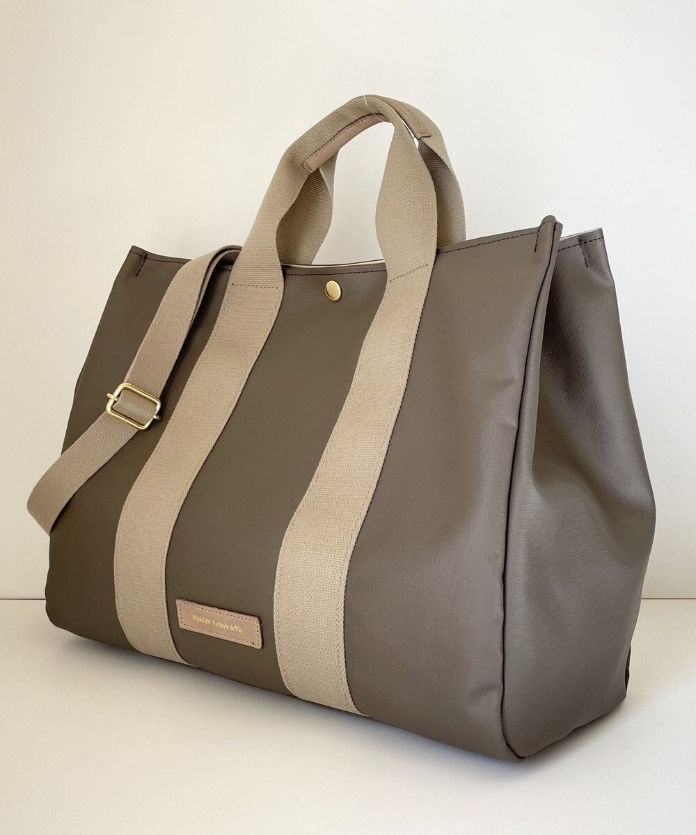 Hekhèr Le Style de Vie 【日本製 / A4サイズ対応 / 2WAY】PUコートコットンキャンバス トートバッグ large 