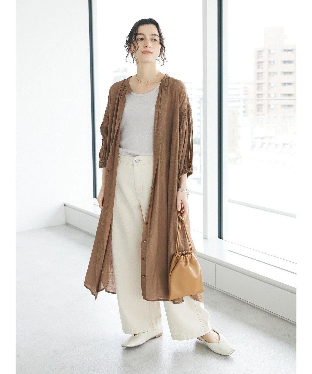 CRAFT STANDARD BOUTIQUE ウ゛ィンテージボイル袖シャーリングワンピース 