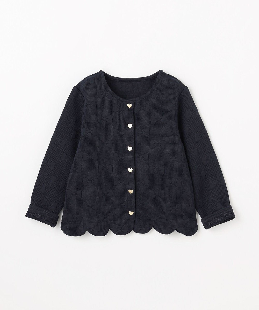 ANY KIDS リボン ジャガード カーディガン 