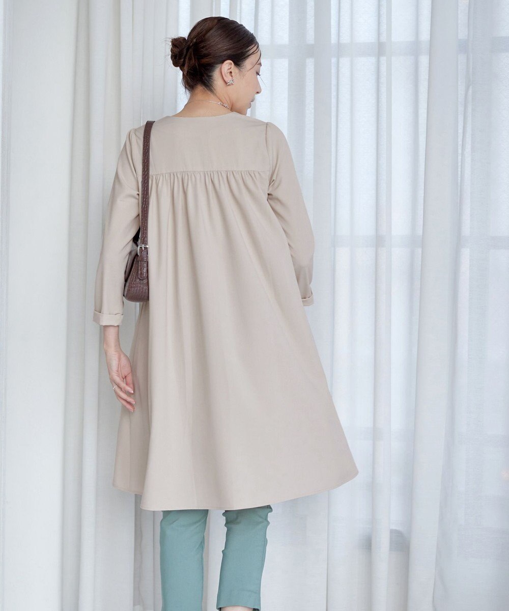 Tiaclasse 【洗える】バックギャザーハートネックAラインワンピース 