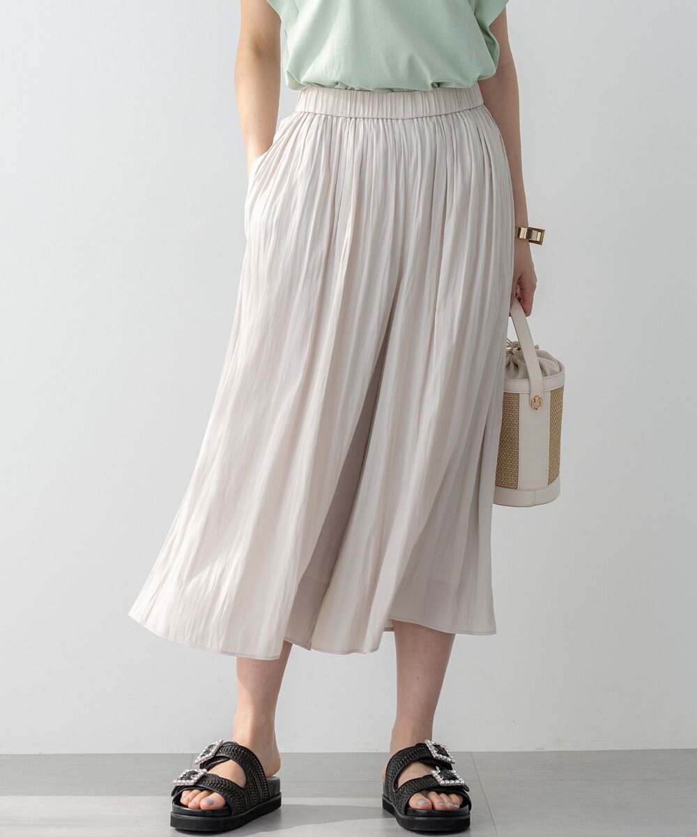 組曲 L 【春夏のNEWカラー登場】ギャザーライトデシン パンツ 