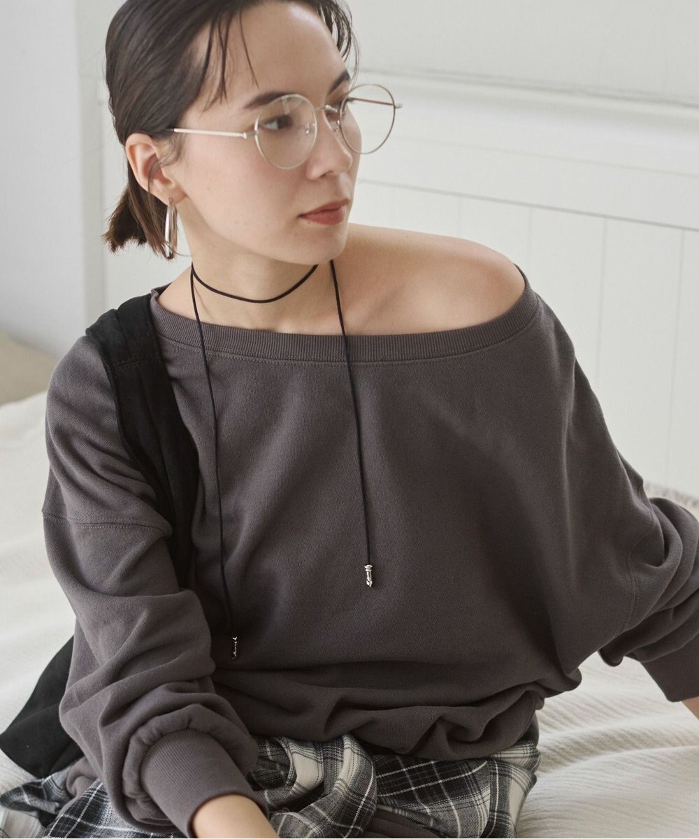 WEGO 【ANGIE VINTAGE/SETUP対応アイテム】オフショルダー裏毛スウェット 