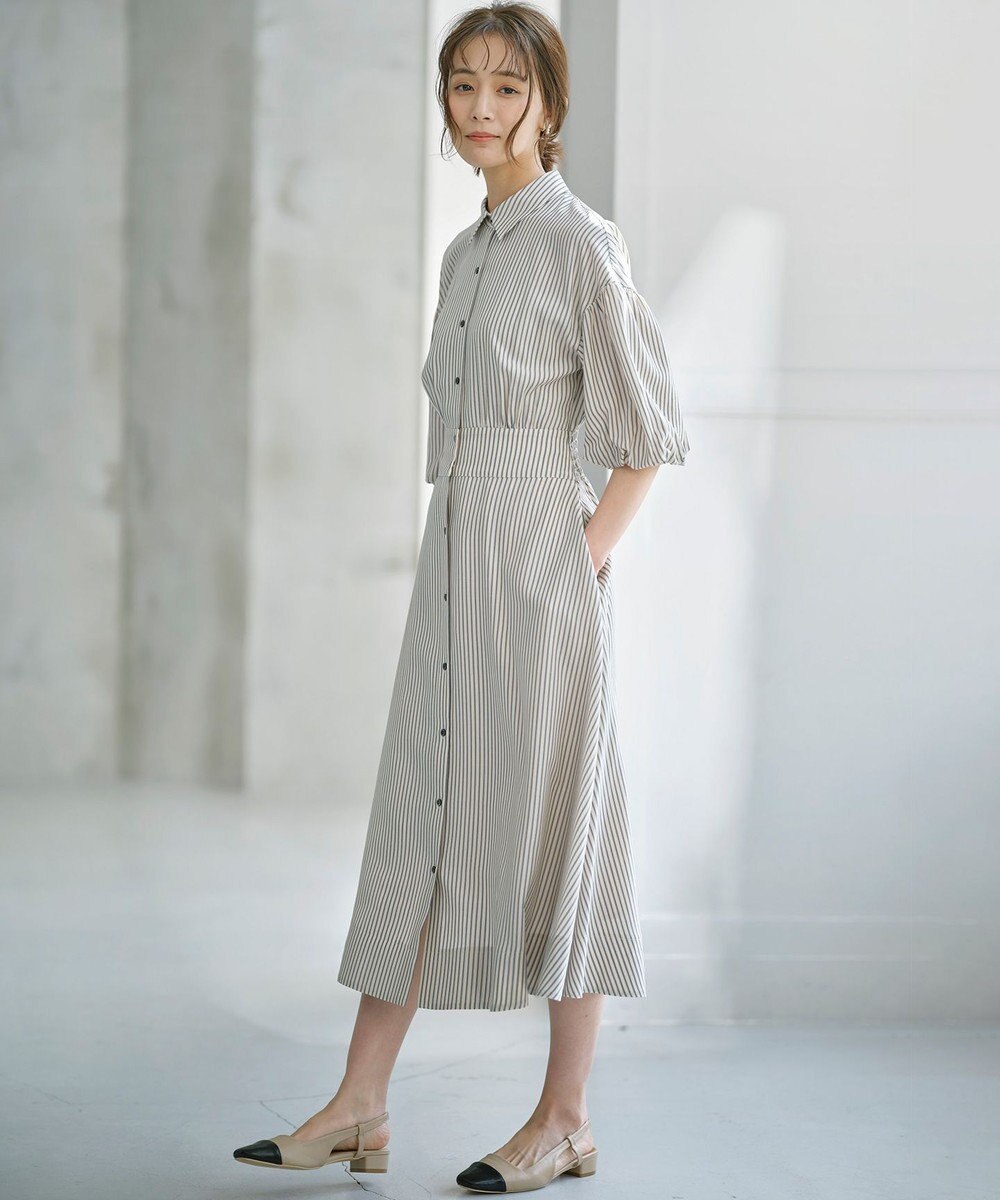 組曲 【WEB限定カラーあり】ボリュームスリーブシャツワンピース 