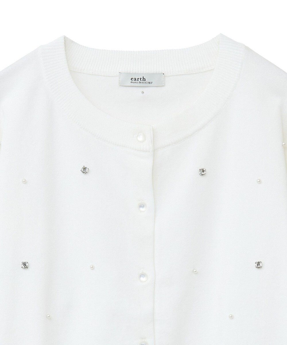 earth music&ecology パール＆ビジューカーディガン 