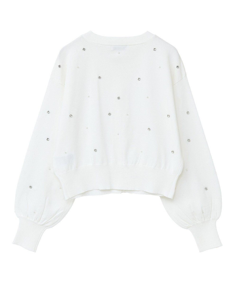 earth music&ecology パール＆ビジューカーディガン 