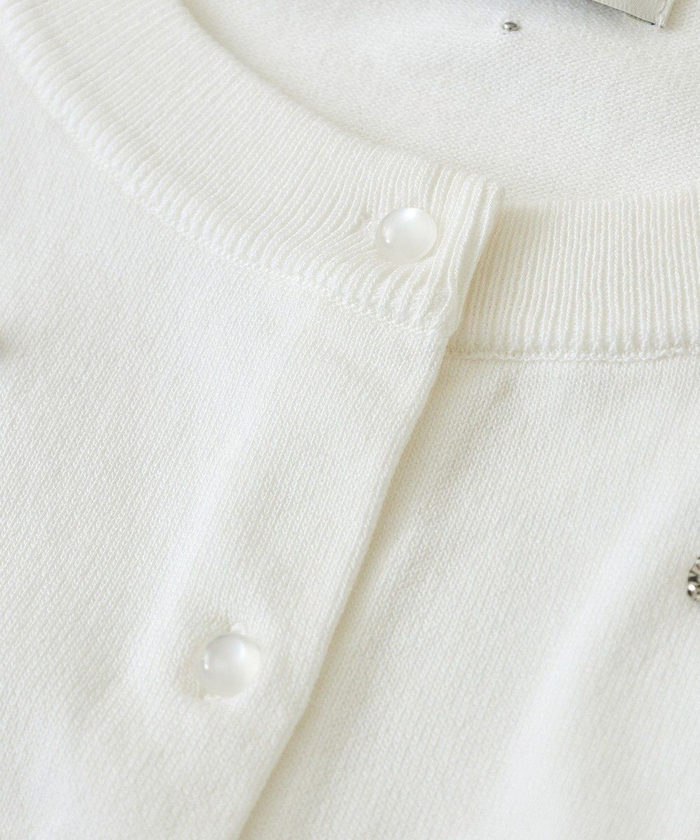 earth music&ecology パール＆ビジューカーディガン 