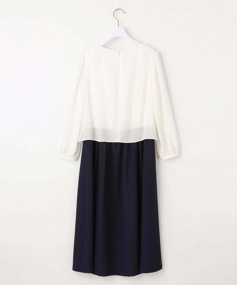 ANY SIS L 【洗える】レースコンビバックサテン ワンピース 