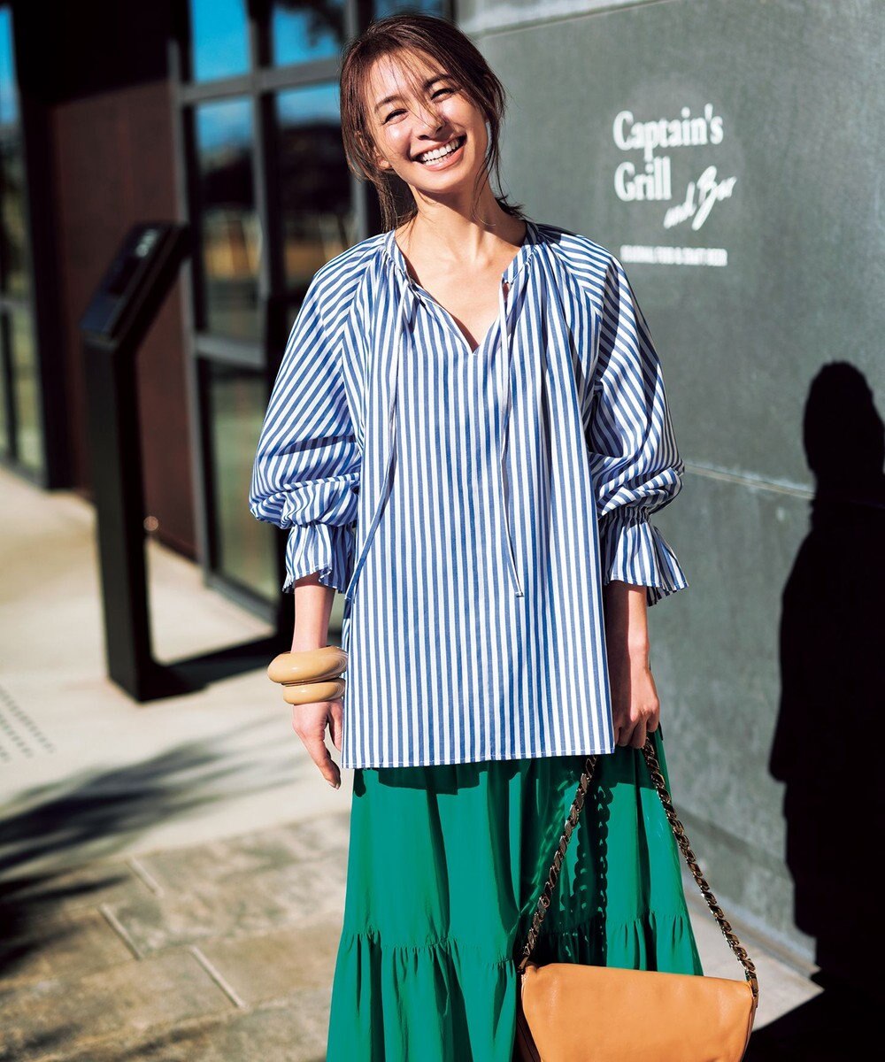 UNFILO 【撥水/UVケア/接触冷感】シャカ楽ストレッチ ティアードスカート 