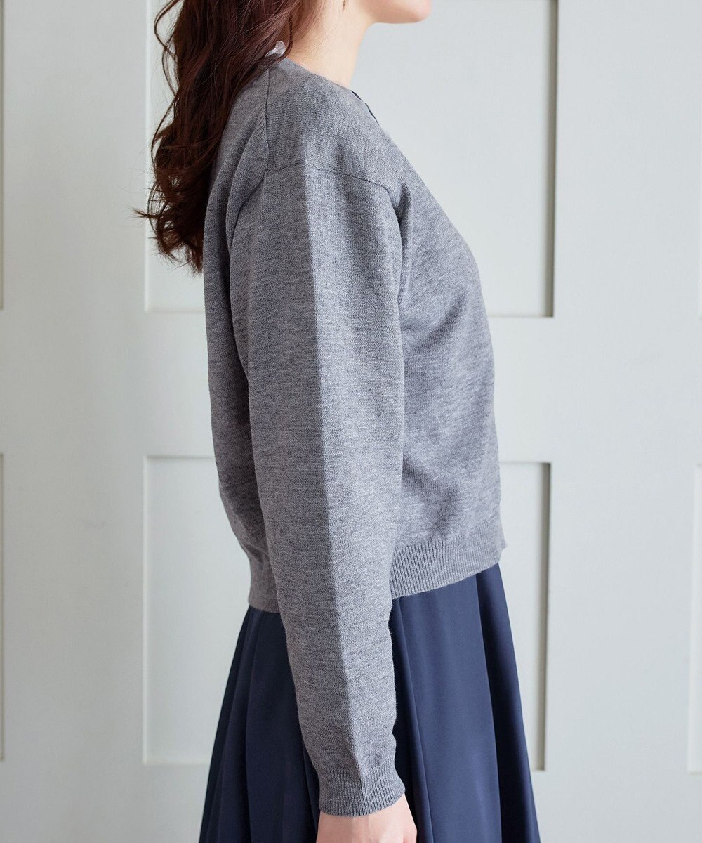 Tiaclasse 【洗える】オーガンジーラインカーディガン 