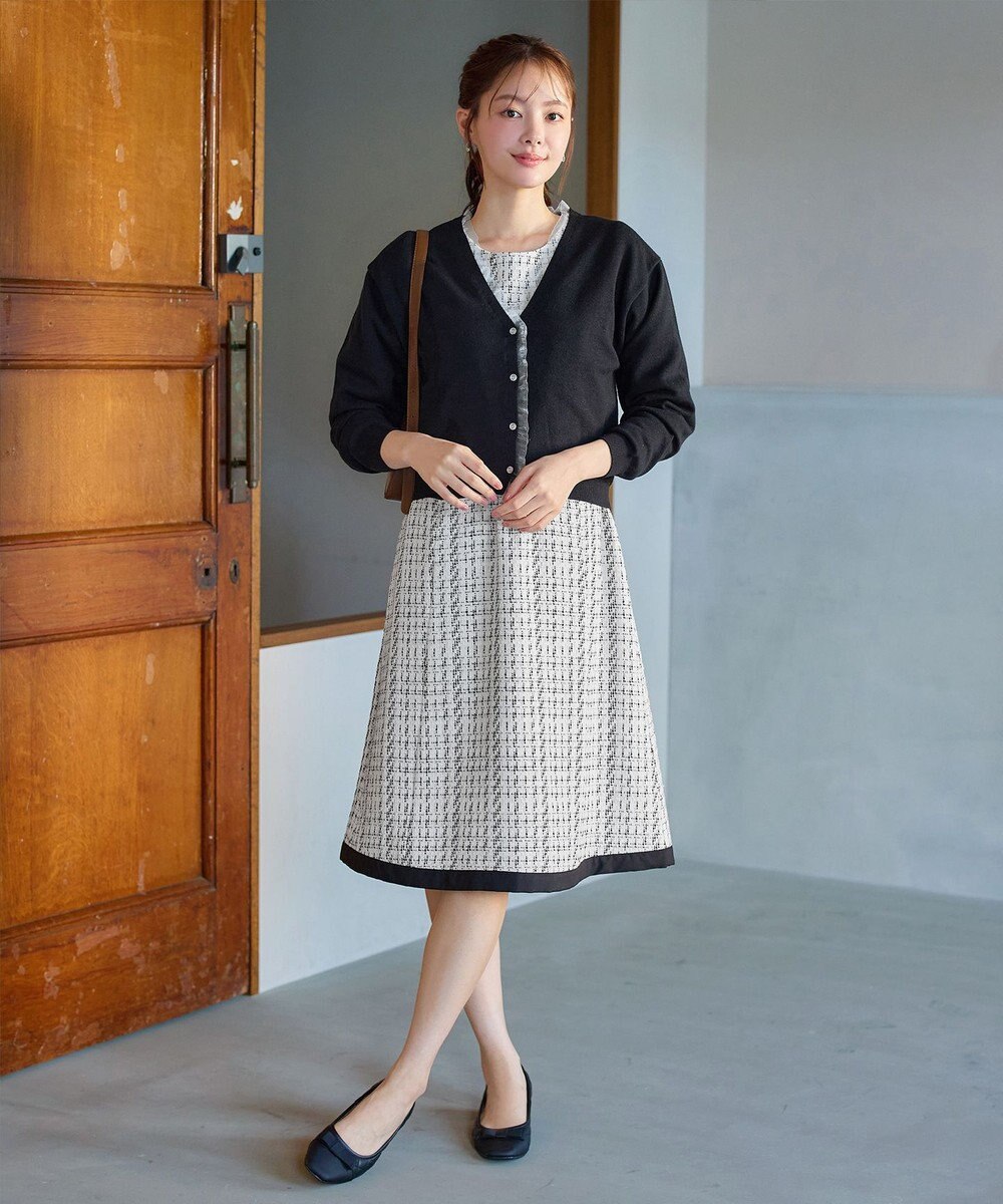 Tiaclasse 【洗える】オーガンジーラインカーディガン 