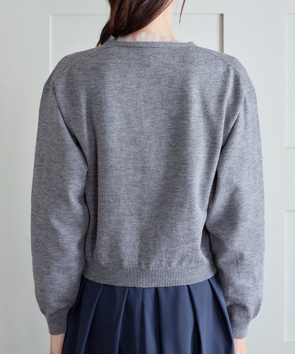 Tiaclasse 【洗える】オーガンジーラインカーディガン 