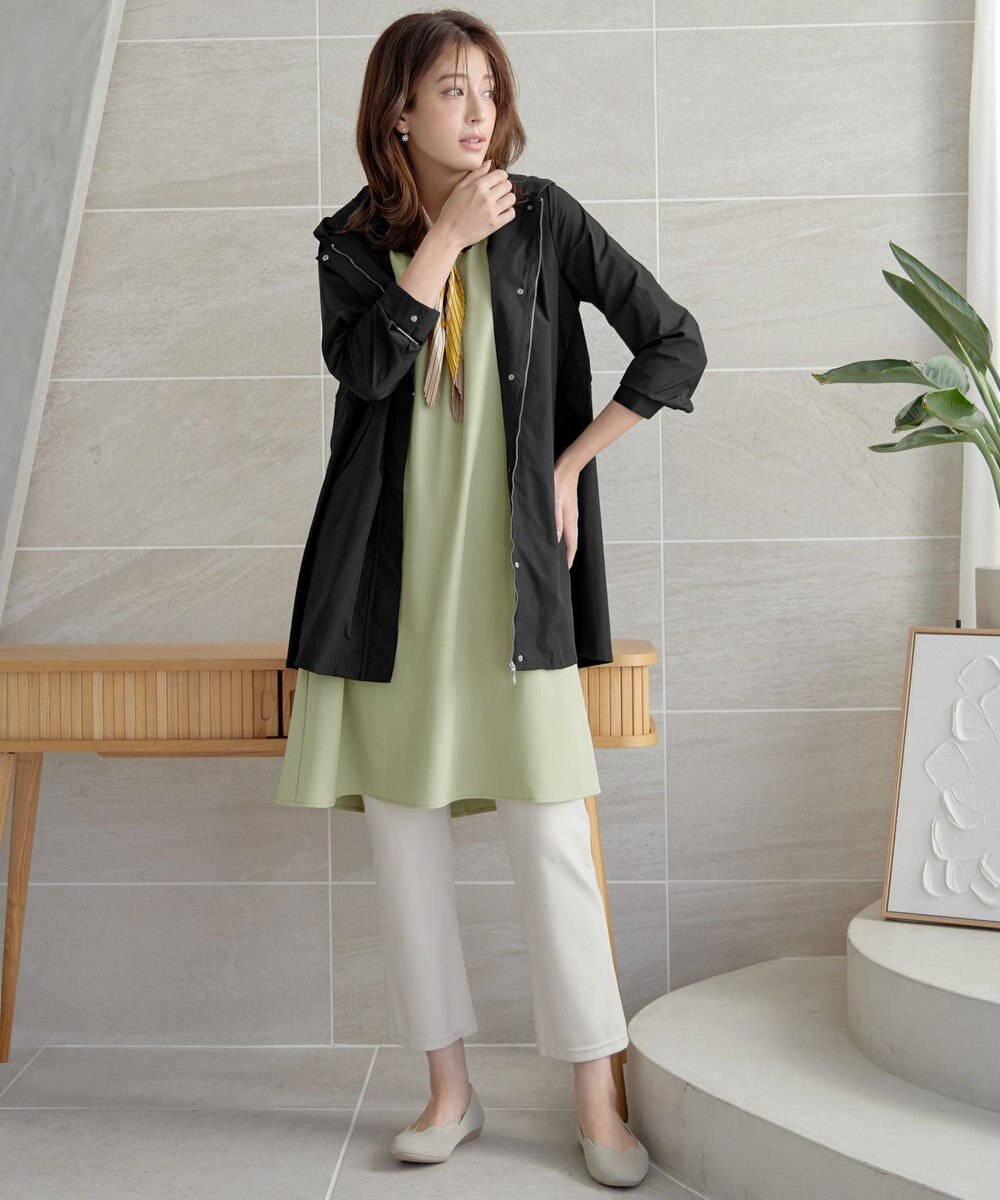 Tiaclasse 【洗える】バックギャザーハートネックAラインワンピース 