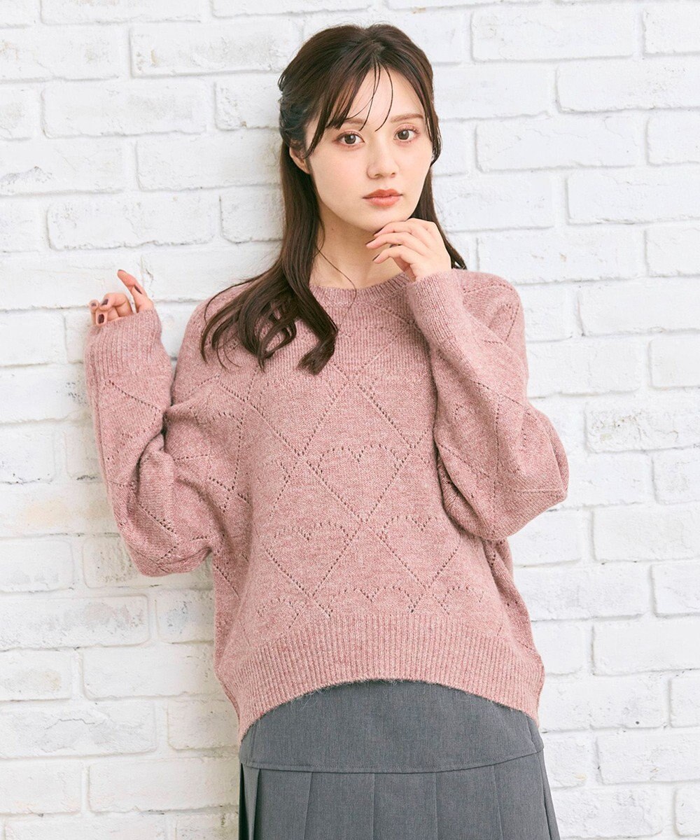 Feroux ハート柄ニット プルオーバー 