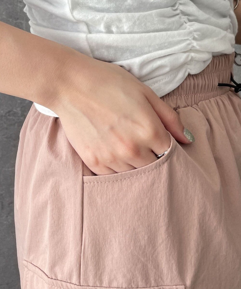 WEGO 【ウエストゴム】ナイロンカーゴミニスカート 