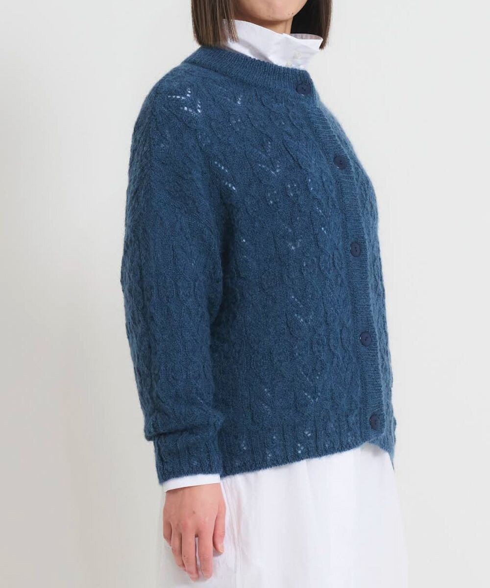 muuc アルパカモヘヤ模様編みカーディガン 