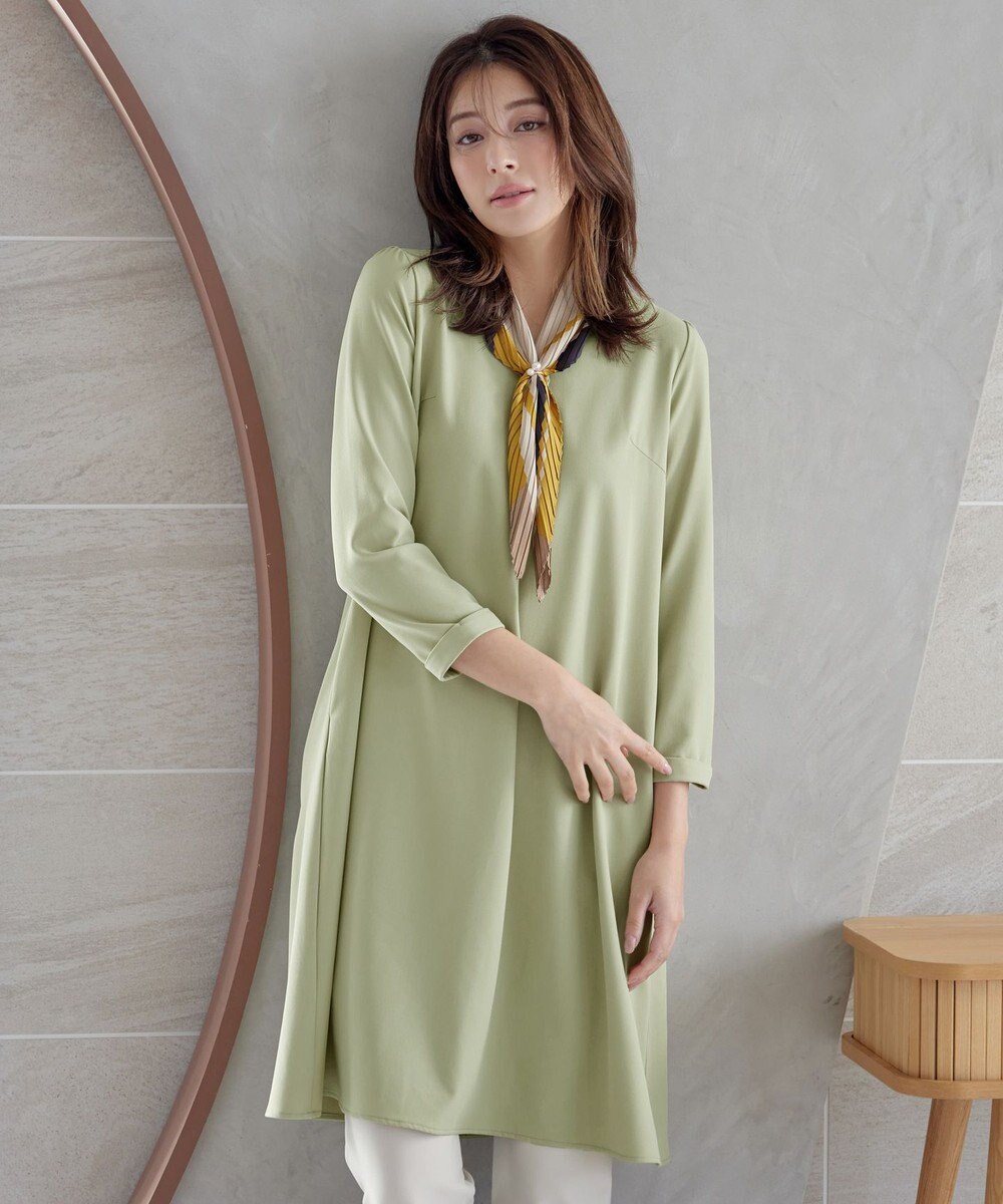 Tiaclasse 【洗える】バックギャザーハートネックAラインワンピース 