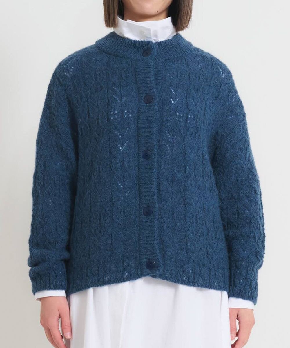 muuc アルパカモヘヤ模様編みカーディガン 