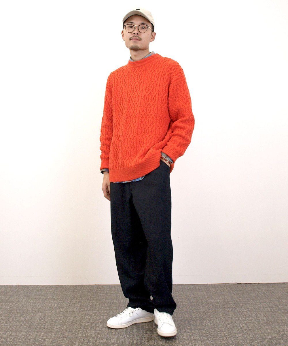 J.PRESS YORK STREET 【UNISEX】アランケーブル クルーネック ニット 