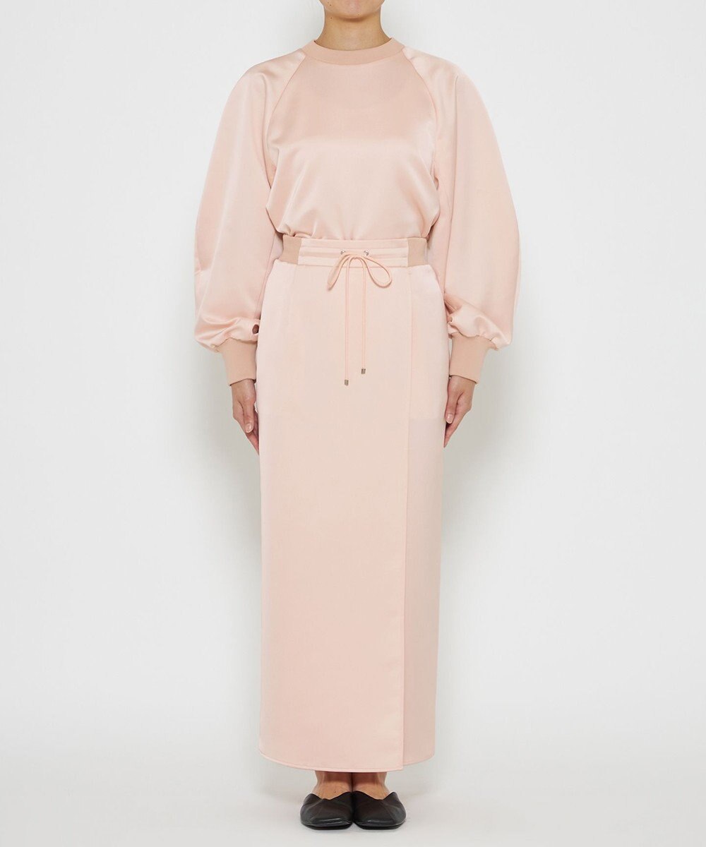 uncrave 【洗濯機洗い可】サテン ドロストスカート（uncrave WHITE） 