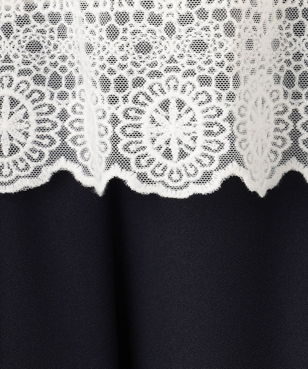 ANY SIS L 【洗える】レースコンビバックサテン ワンピース 