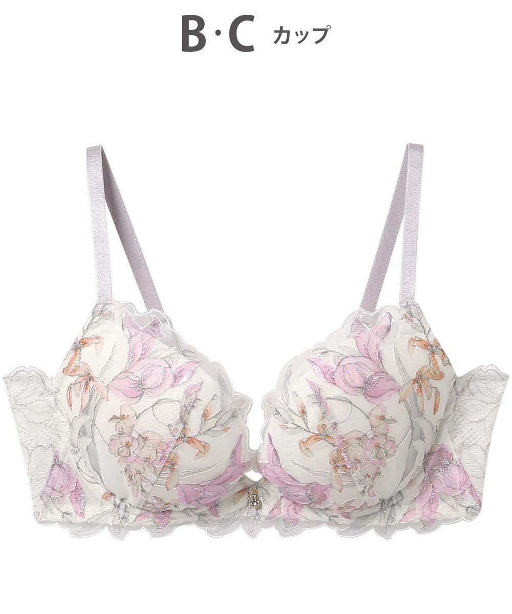 AMPHI ブラジャー グラマラス&リッチな谷間をメイク Gカップまで対応 【Glama-Rich グラマリッチ 脇スッキリ・ライトタイプ】 大きいサイズ ブラ BYJ685 アンフィ／ワコール 