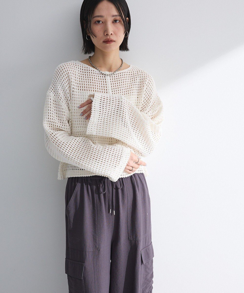 Green Parks Ｉ　前後２ｗａｙ　メッシュショート丈カーディガン 