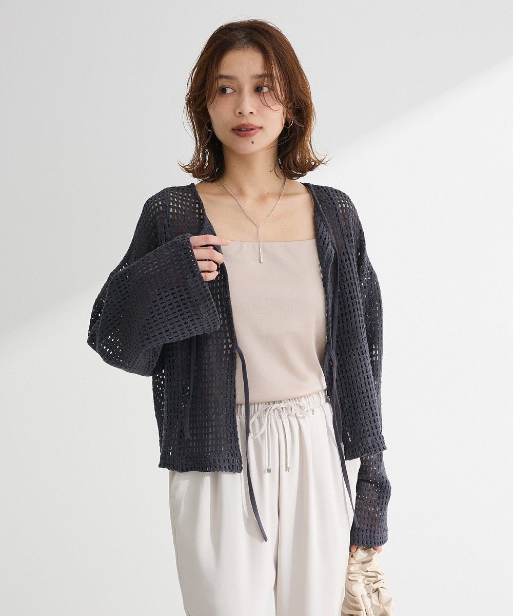 Green Parks Ｉ　前後２ｗａｙ　メッシュショート丈カーディガン 