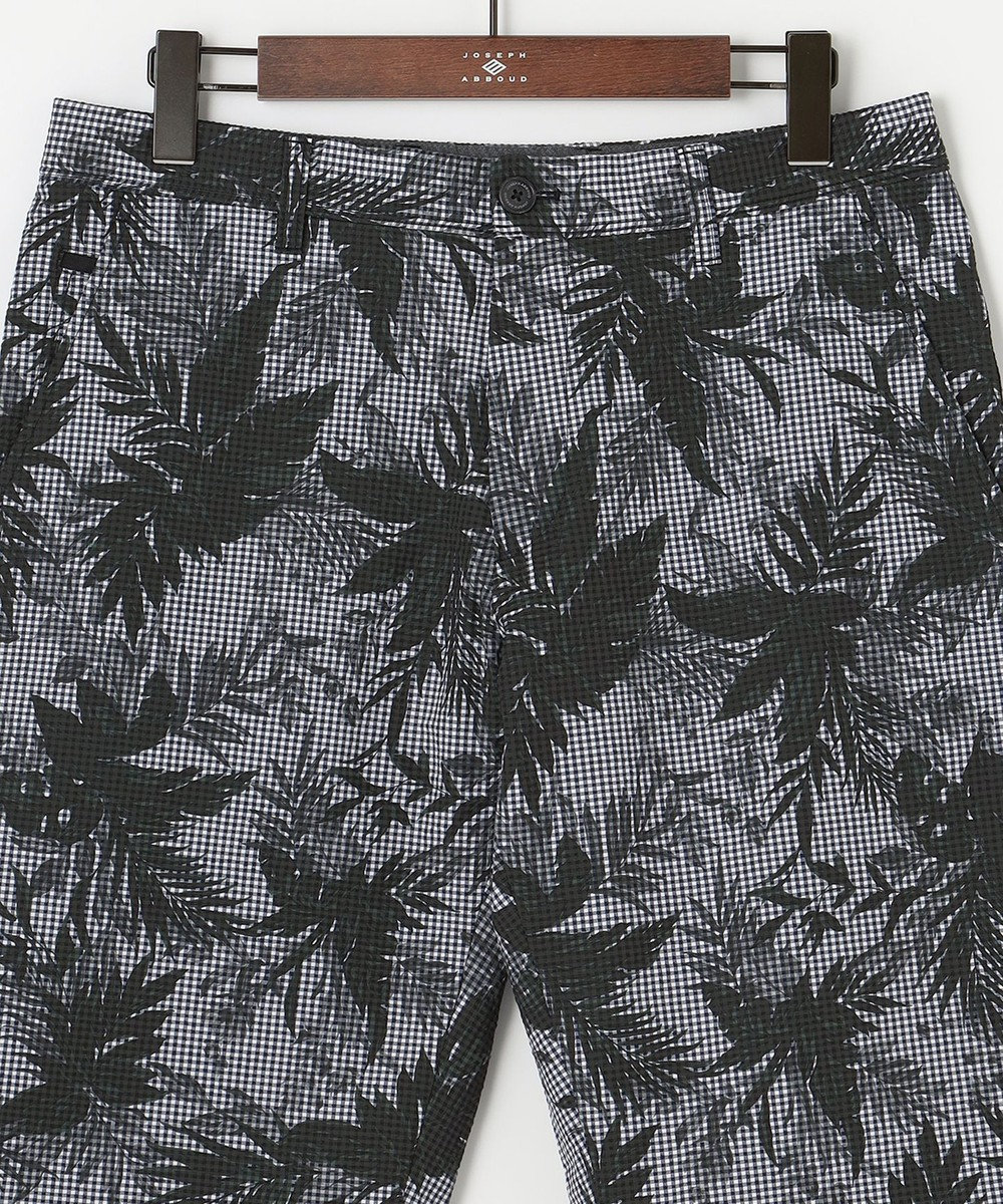 JOSEPH ABBOUD 【イージーケア】リーフ柄 ライトウェーブハーフパンツ 