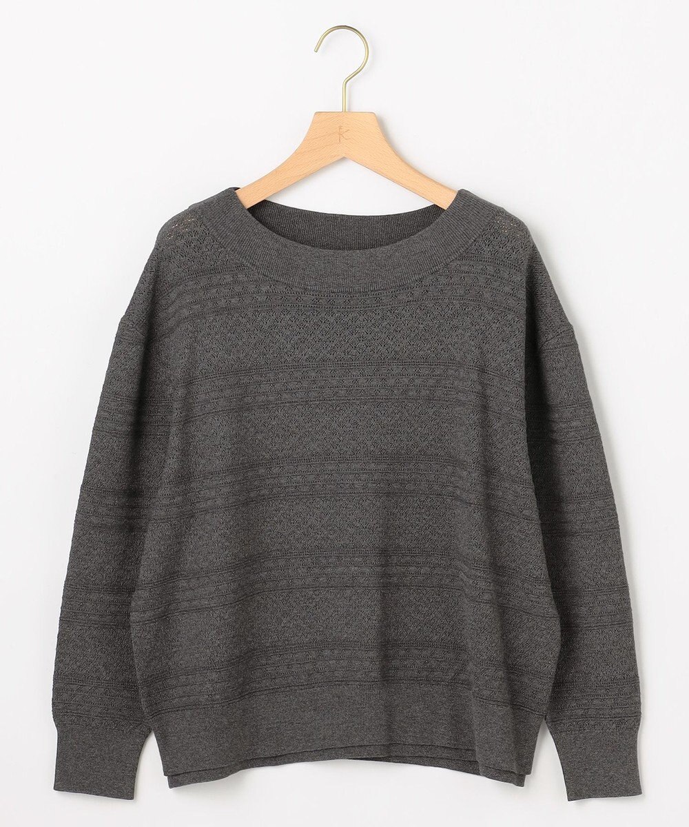 組曲 L 編み柄ディテールニット 