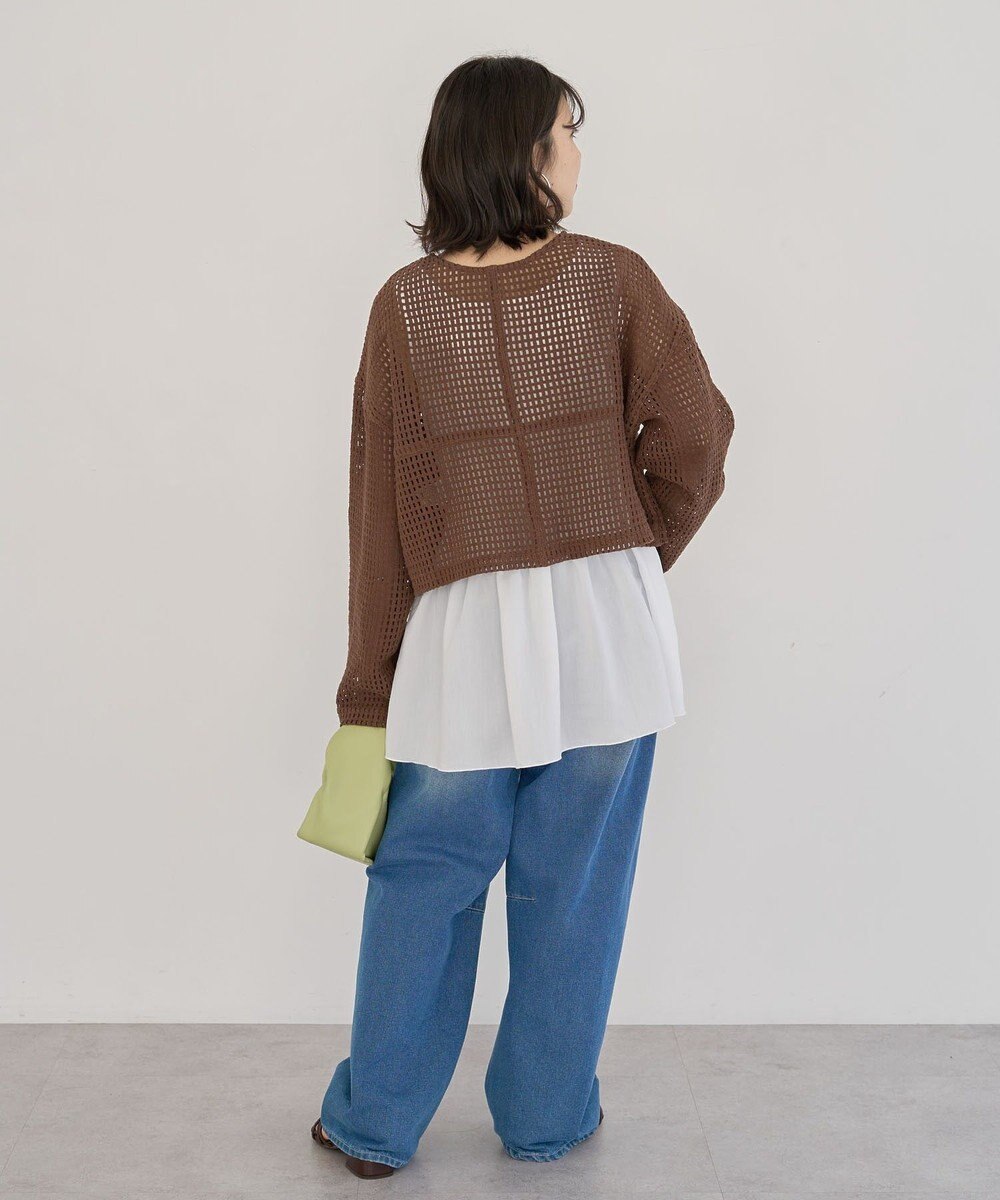 Green Parks Ｉ　前後２ｗａｙ　メッシュショート丈カーディガン 