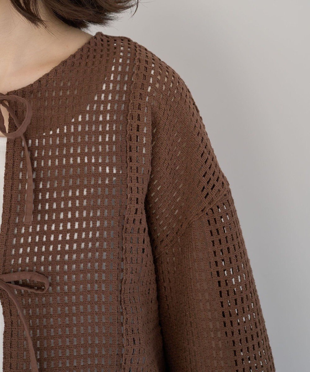 Green Parks Ｉ　前後２ｗａｙ　メッシュショート丈カーディガン 