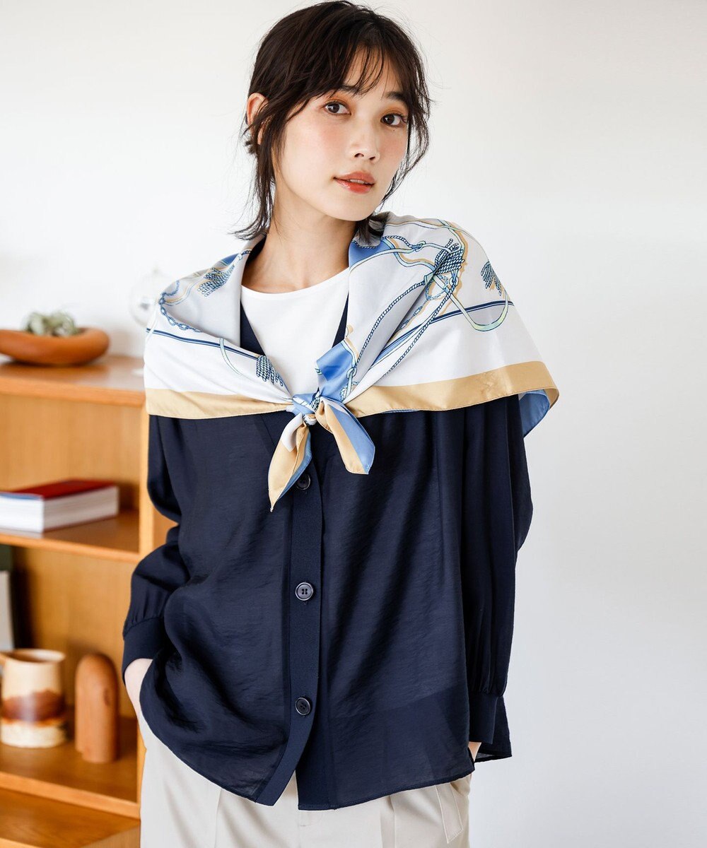 ANY SIS シアーギャザー カーディガン 