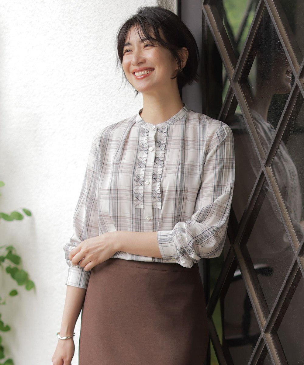 J.PRESS LADIES 【WEB限定カラーあり】セルローストラディショナルチェック シャツブラウス 
