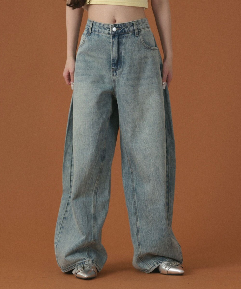 WEGO ラインストーンbackロゴデニム 