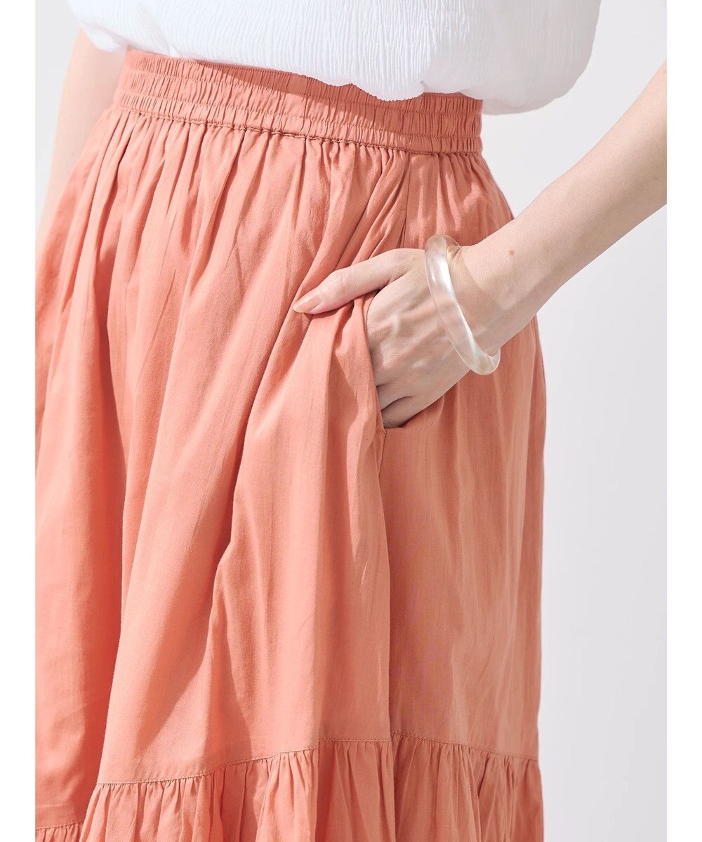 earth music&ecology コットンボイルランダム切替フレアスカート 