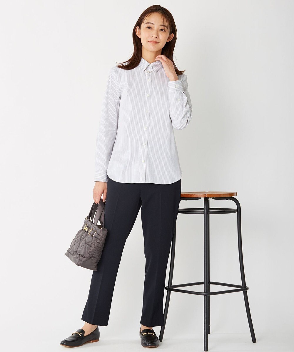 J.PRESS LADIES 【洗える】40/2NEWESTバックピーチ テーパード パンツ 