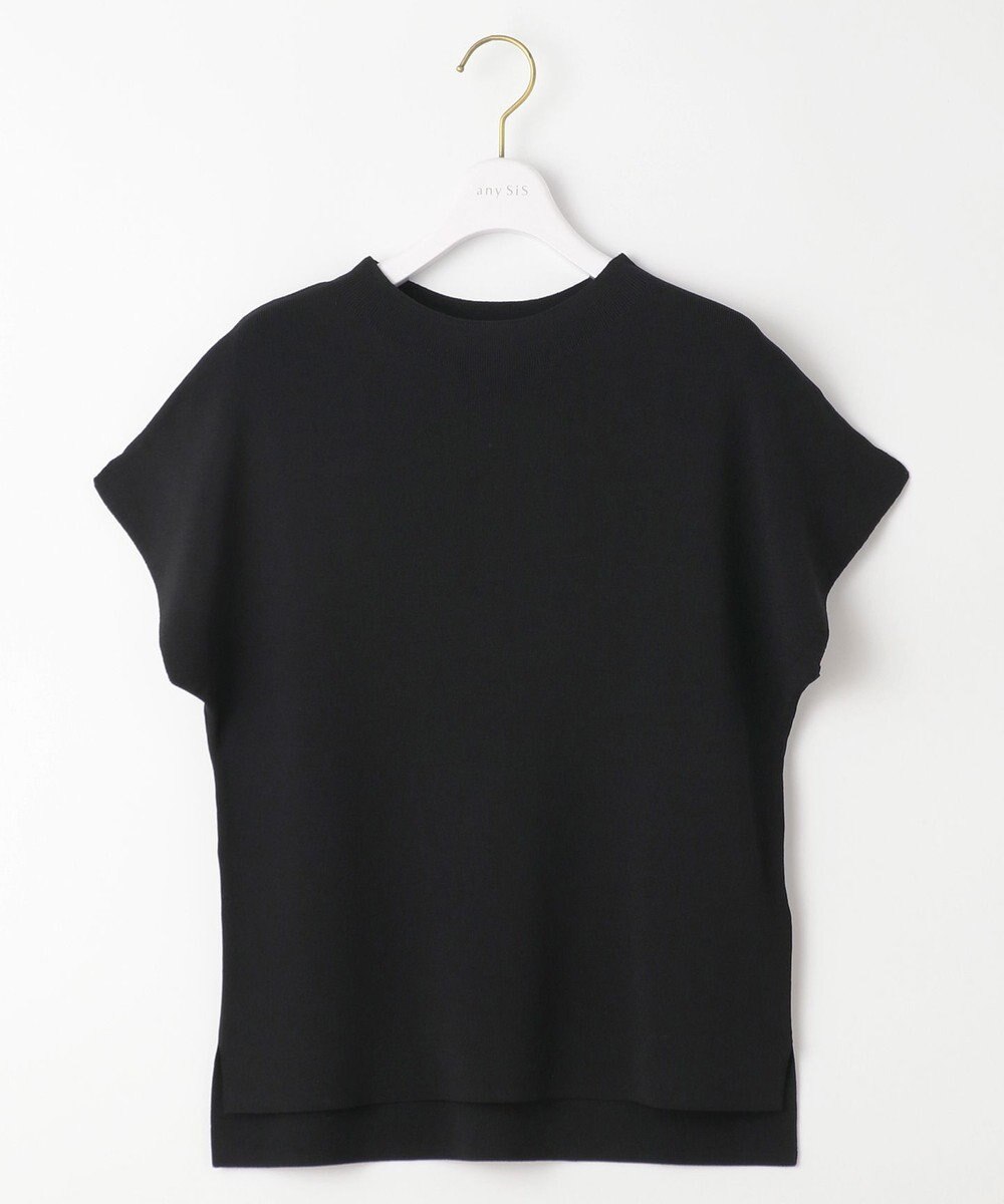 ANY SIS 【洗える】ボトルネックフレンチスリーブ ニットT 