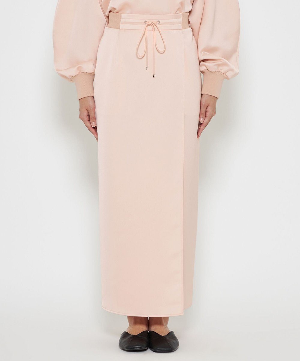 uncrave 【洗濯機洗い可】サテン ドロストスカート（uncrave WHITE） 