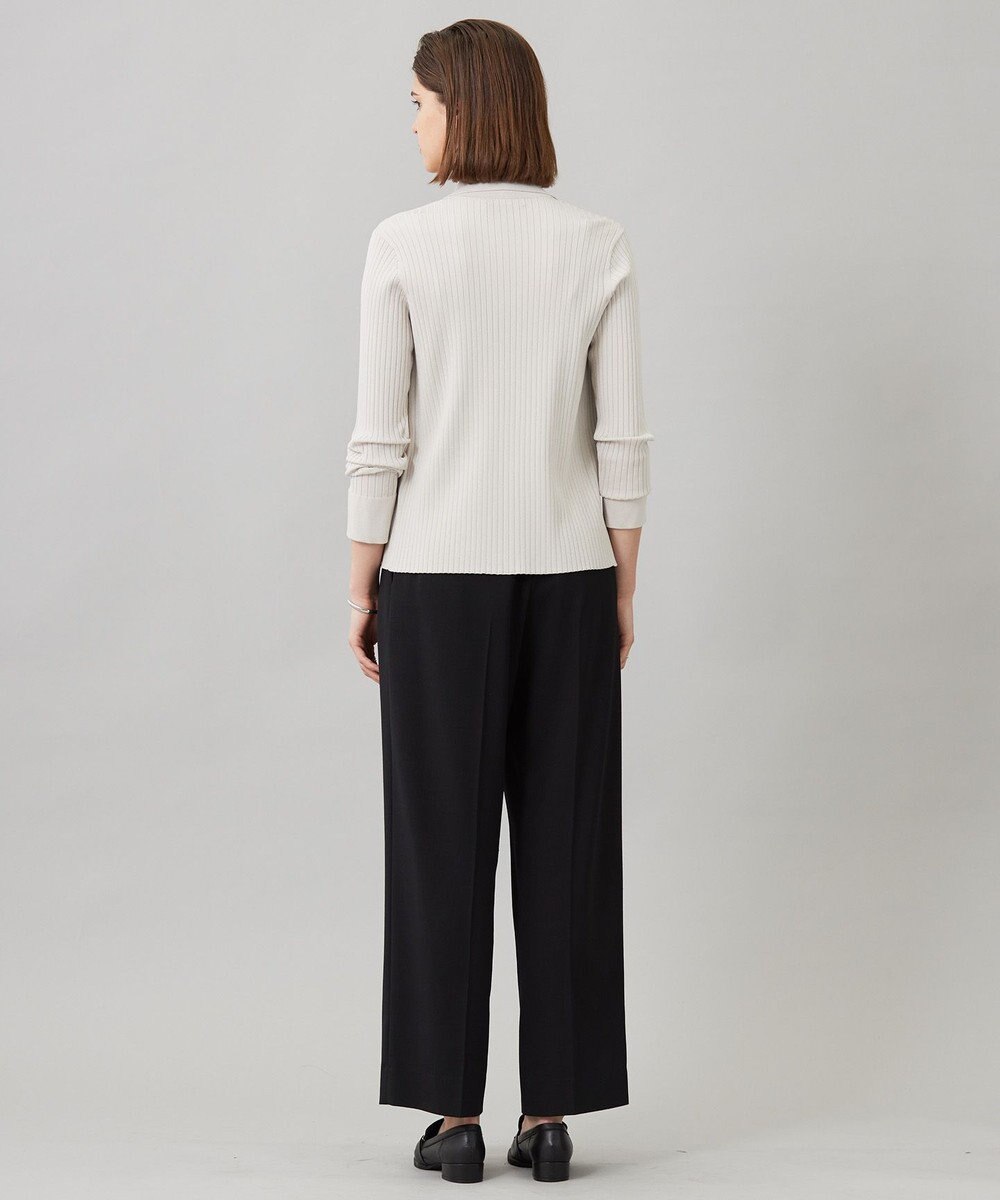 ICB 【洗える】シルクヴィスコースハイゲージ ジップアップカーディガン 