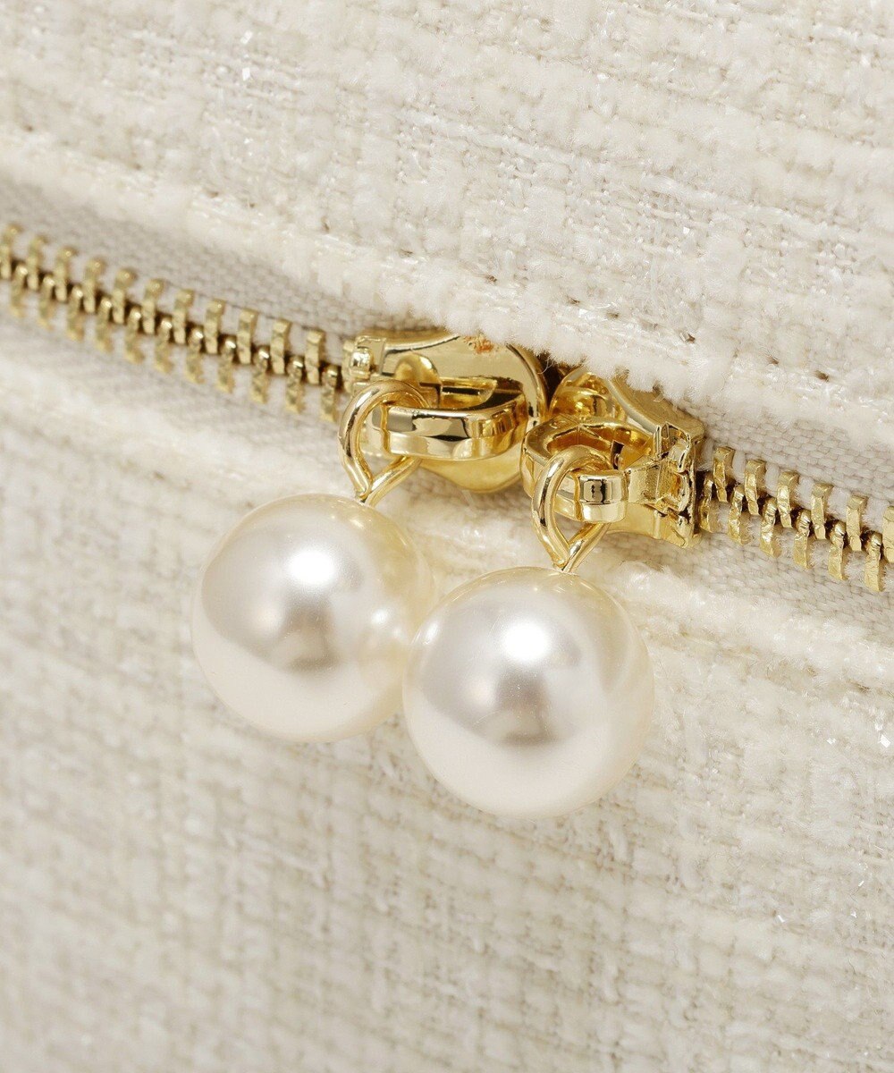 Maison de FLEUR ツイードキューブショルダーバッグ 